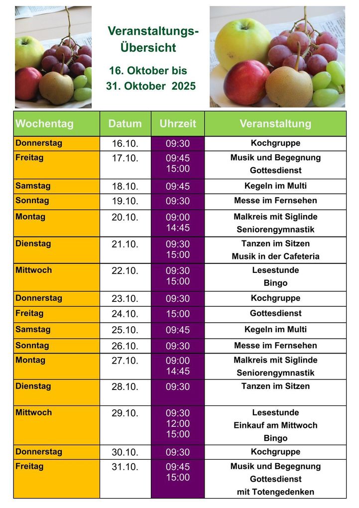 Veranstaltungskalender Seite 2