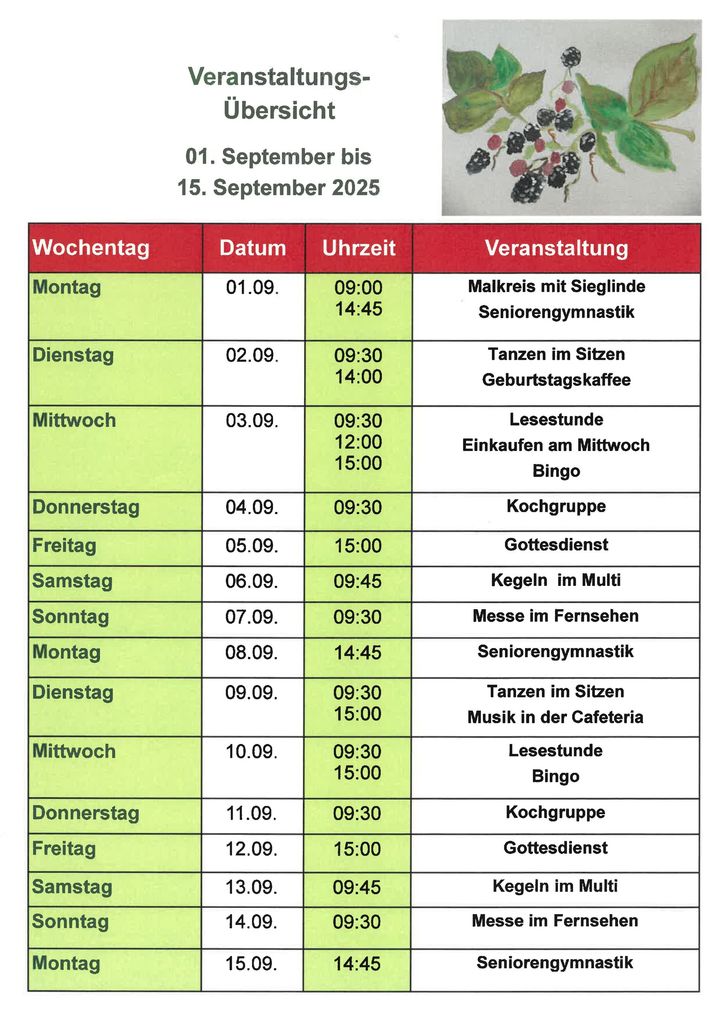 Veranstaltungskalender Seite 1