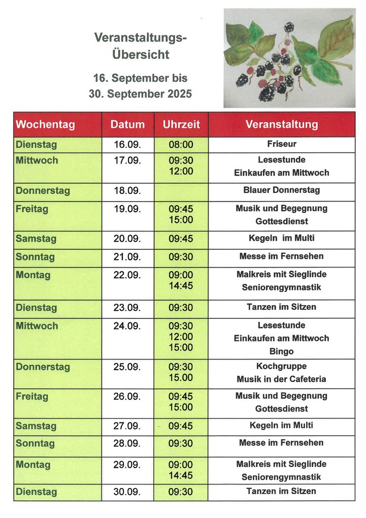 Veranstaltungskalender Seite 2
