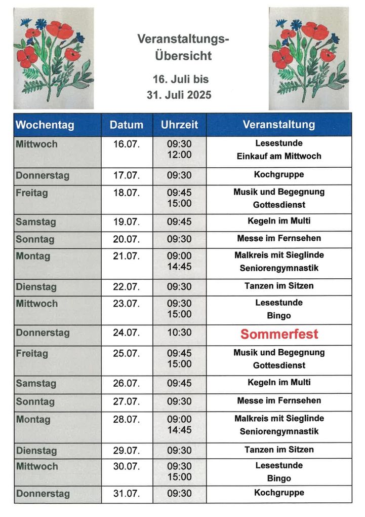Veranstaltungskalender Seite 2
