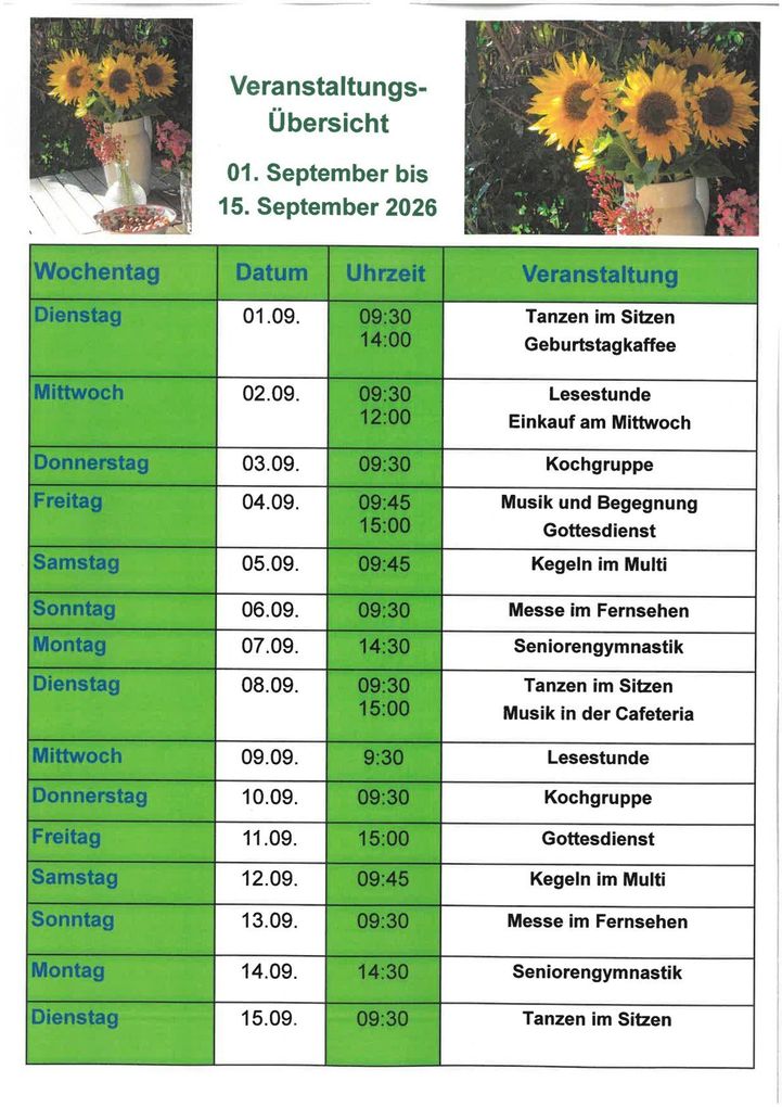 Veranstaltungskalender Seite 1 Veranstaltungskalender Seite 1