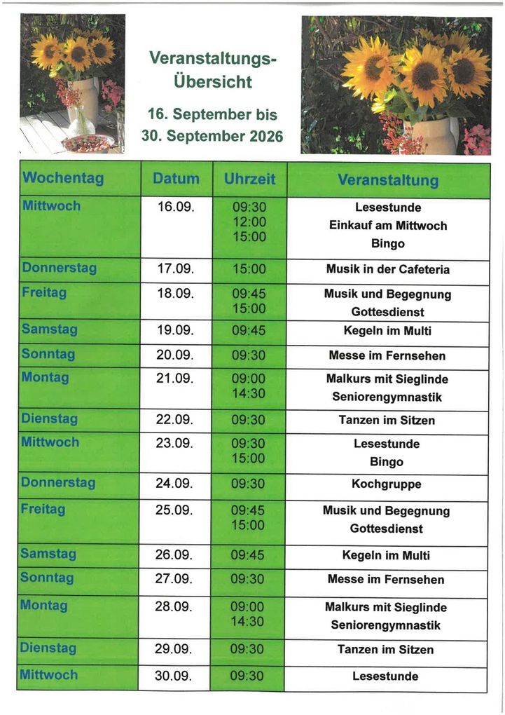 Veranstaltungskalender Seite 2 Veranstaltungskalender Seite 2