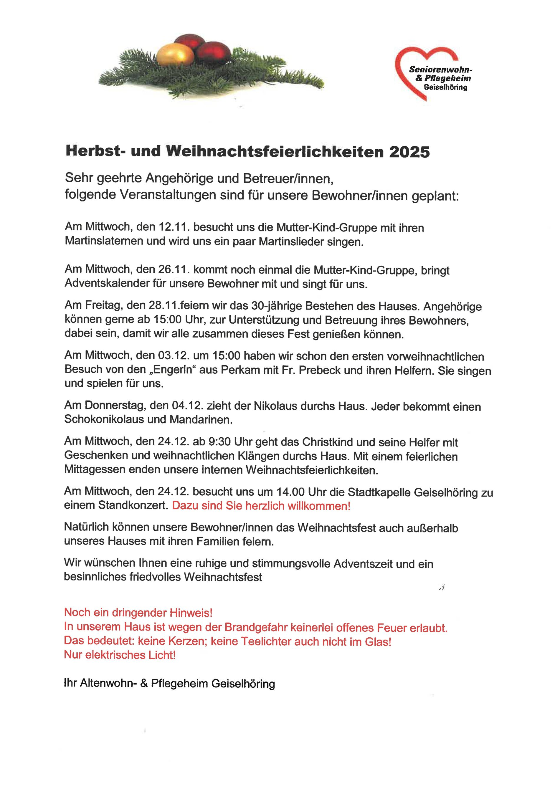 Weihnachtsfeierlichkeiten 2025 Weihnachtsfeierlichkeiten 2025