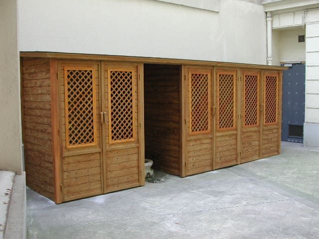 Abris de jardin avec port à motif treillis