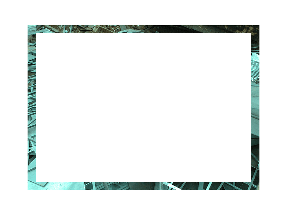 Cadre à bordure turquoise avec un centre rectangulaire blanc vide sur fond blanc.