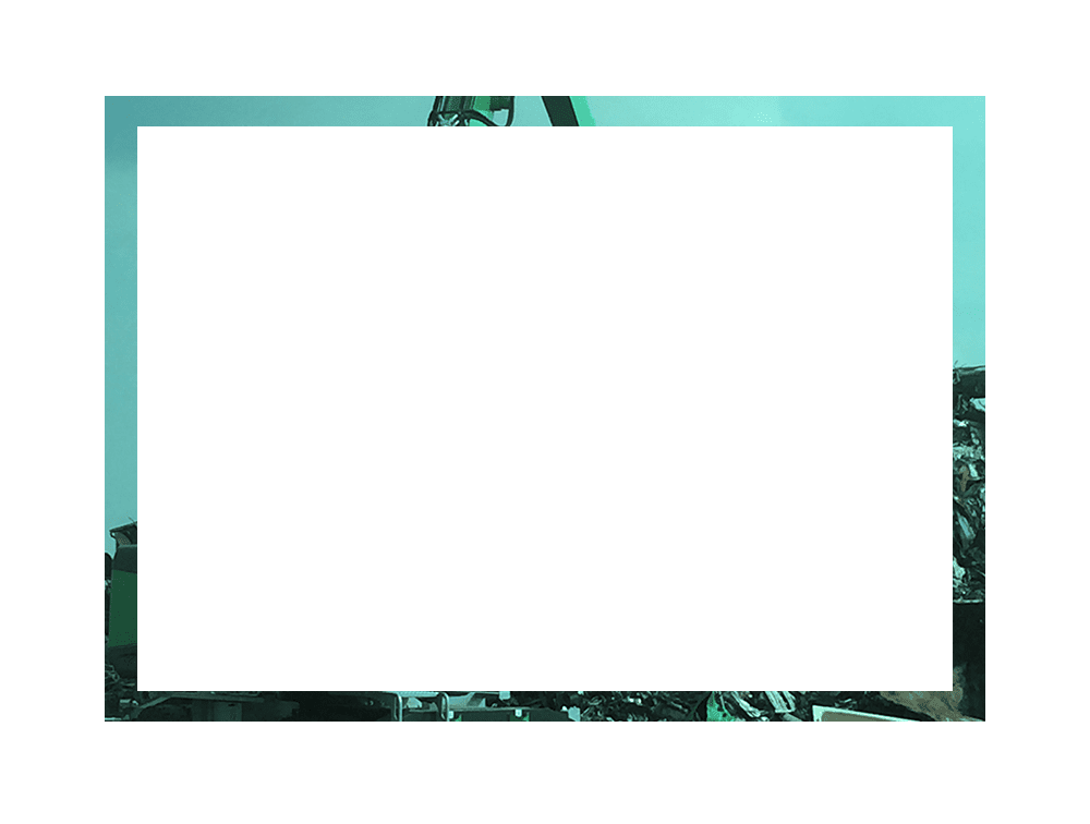 Bordure rectangulaire ornée d'un motif urbain turquoise sur fond blanc.