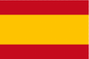 Bandera de España: franjas horizontales de color rojo, amarillo y rojo.