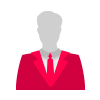 Silueta de una persona con traje rojo y corbata.