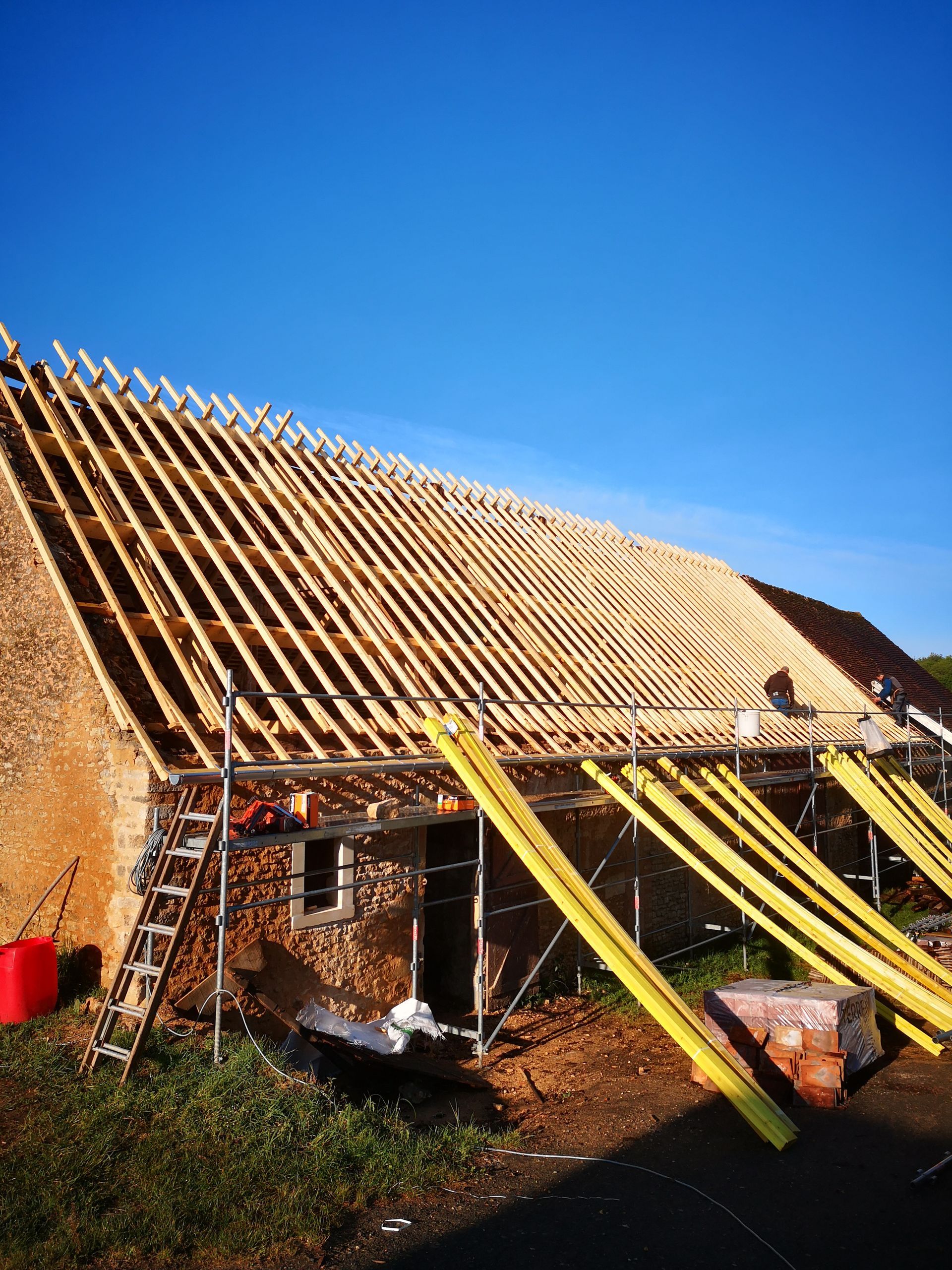 En cours de restauration de charpente