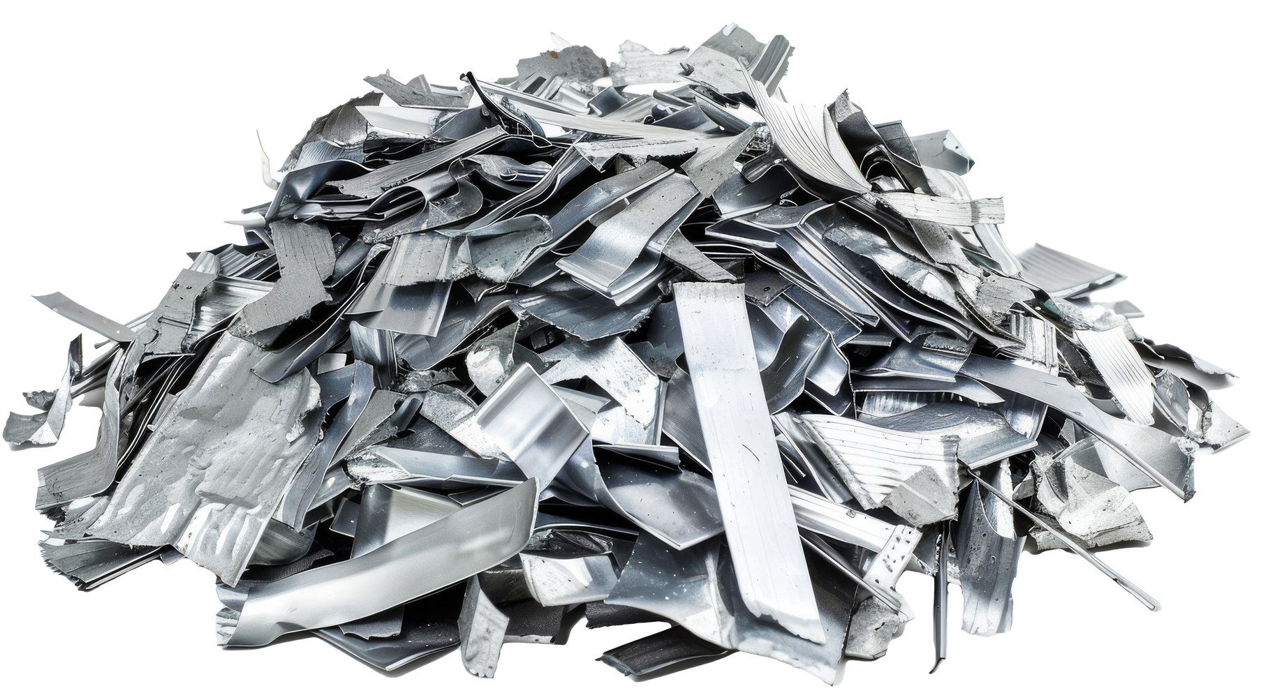 Tas de ferraille argentée.