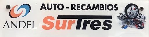 A logo for auto recambios andel sur tres