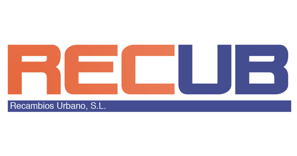 Un logotipo azul y naranja para Recub Recambios Urbano SL