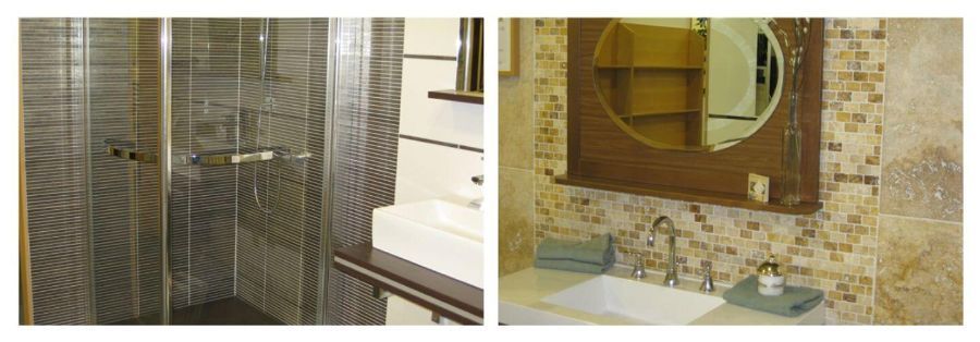 Modernes Badezimmer Natursteinfliesen