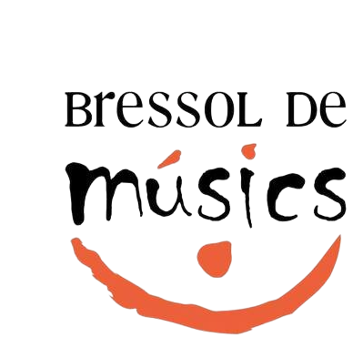 Un logotipo para Bresol de Musics con una sonrisa naranja.