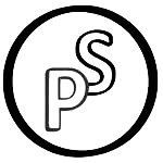 C&iacute;rculo con contorno negro que contiene las letras P y S en texto estilizado en negro y gris.