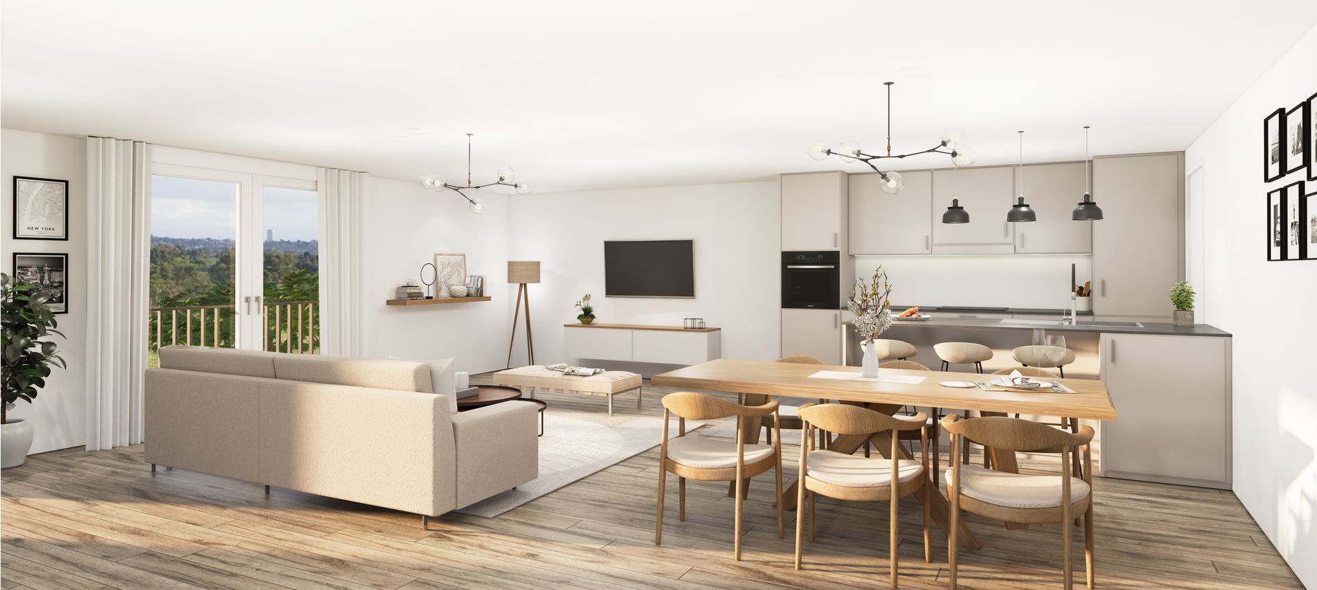 Intérieur cuisine immeuble locatif à St-Aubin