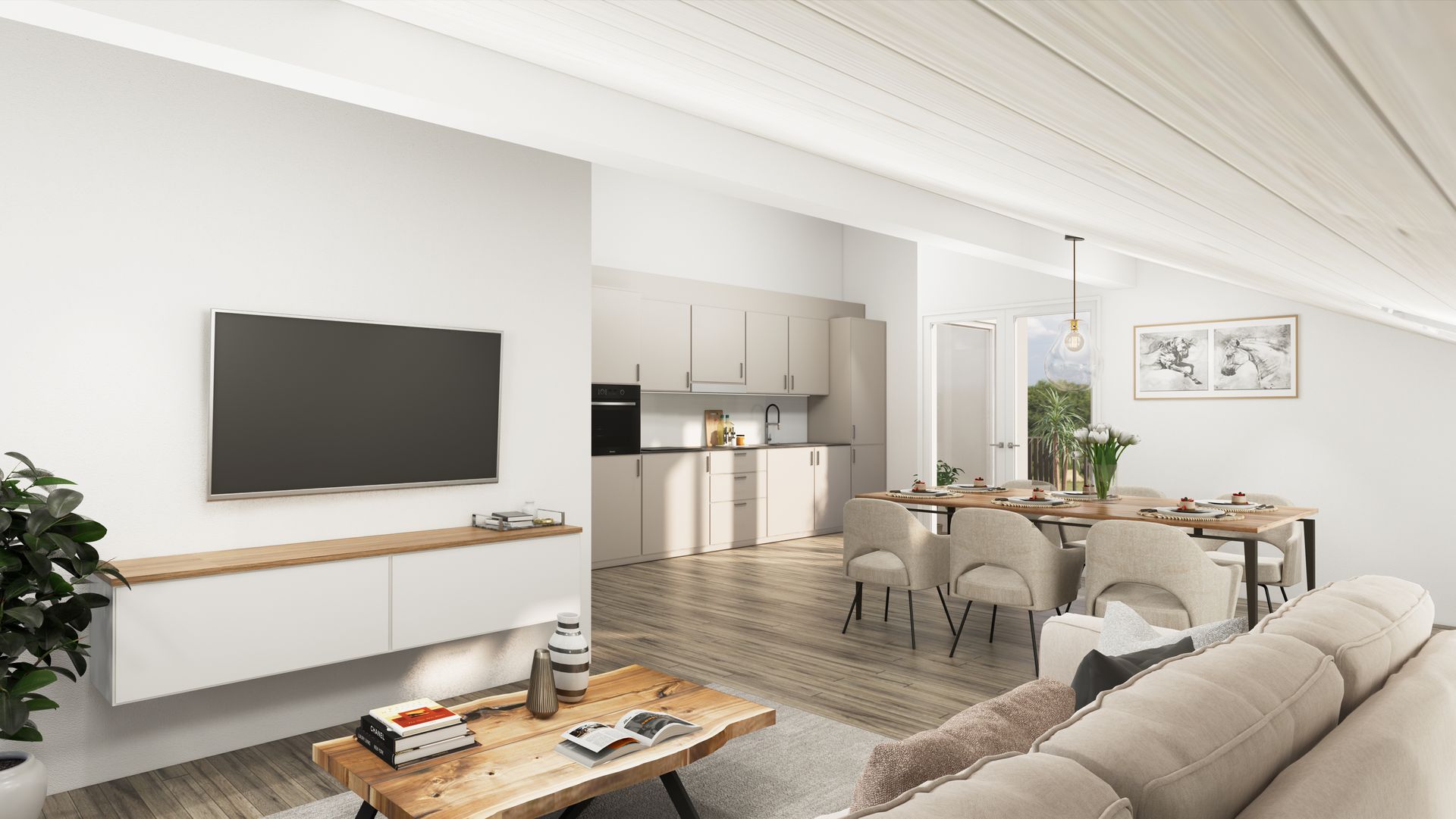 Intérieur séjour immeuble locatif à St-Aubin