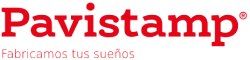 Le logo de pavistamp est rouge sur fond blanc