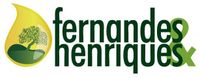 Um logotipo verde e amarelo para fernandes henriques