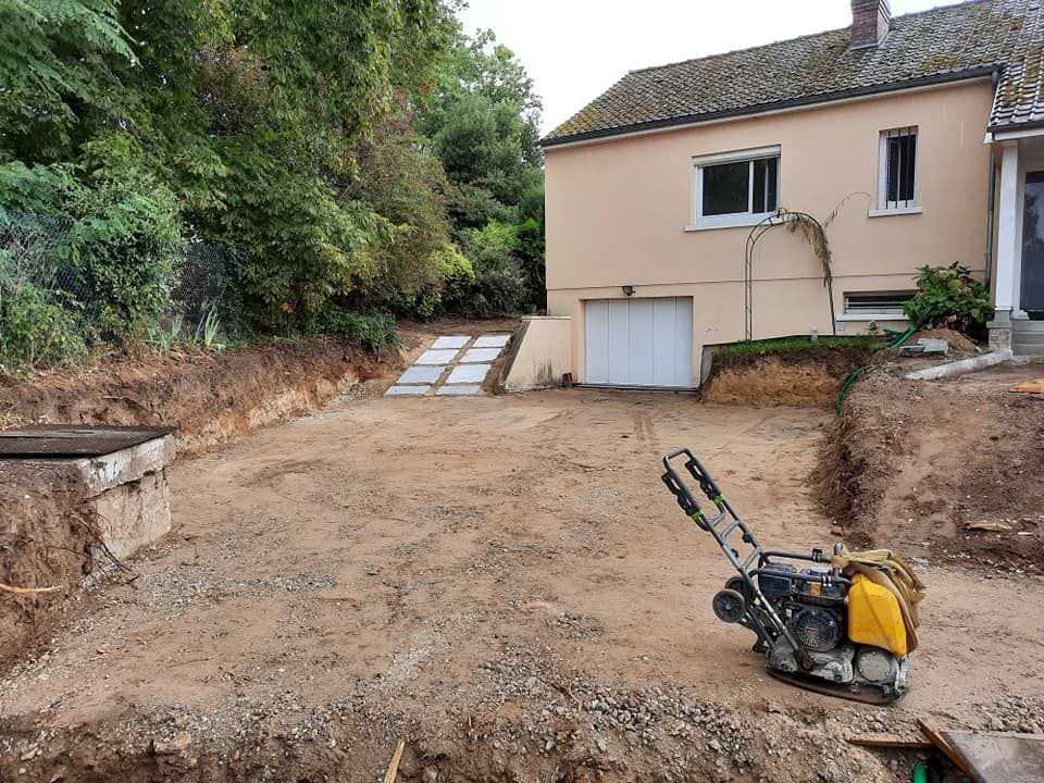 Terrassement devant garage