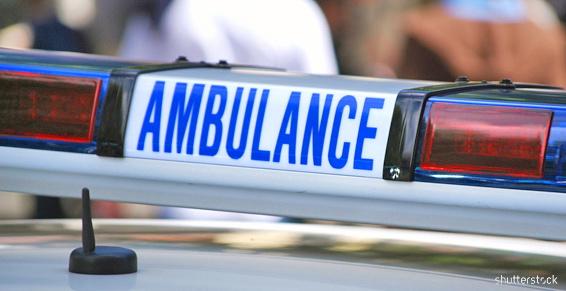 Véhicule ambulancier à Durban Corbière, dans le département de l'Aude