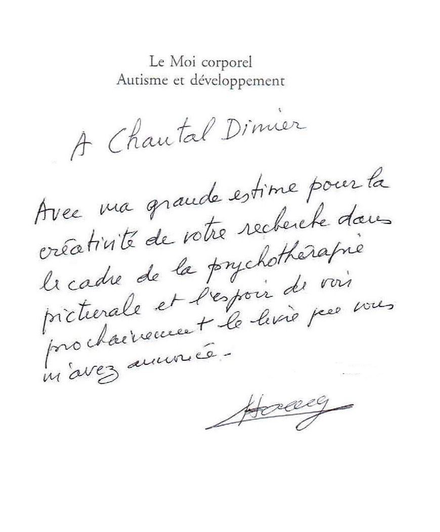 Dédicace réalisée par Geneviève Haag