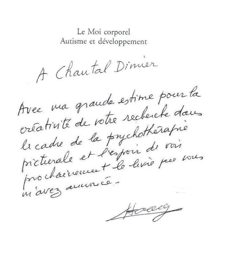Dédicace réalisée par Geneviève Haag