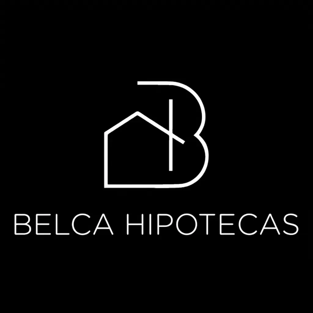 Logotipo blanco con el contorno de una casa dentro de una 