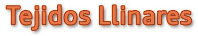 "Tejidos Llinare" en texto naranja con sombra.