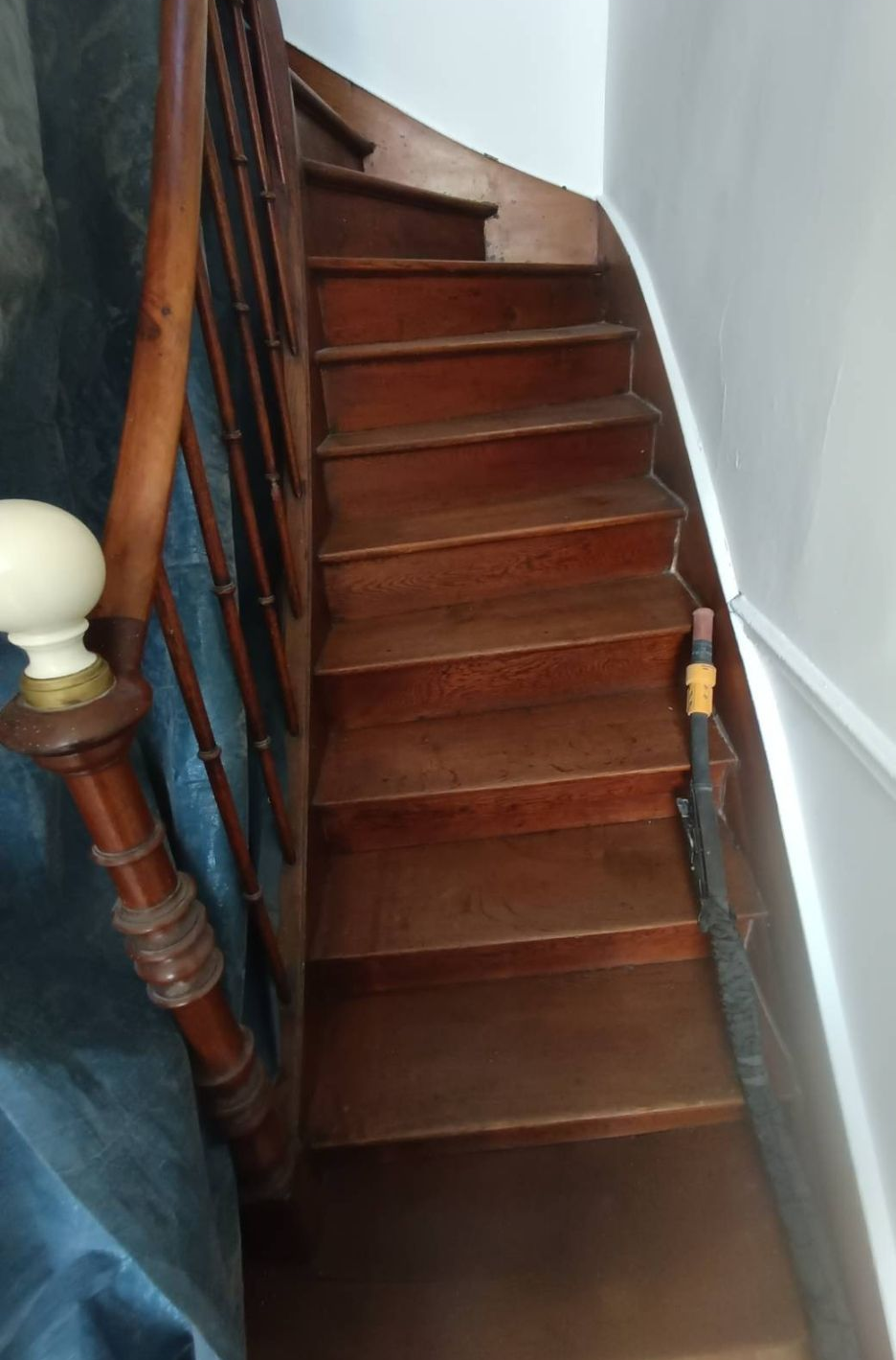 Escalier avant aérogommage