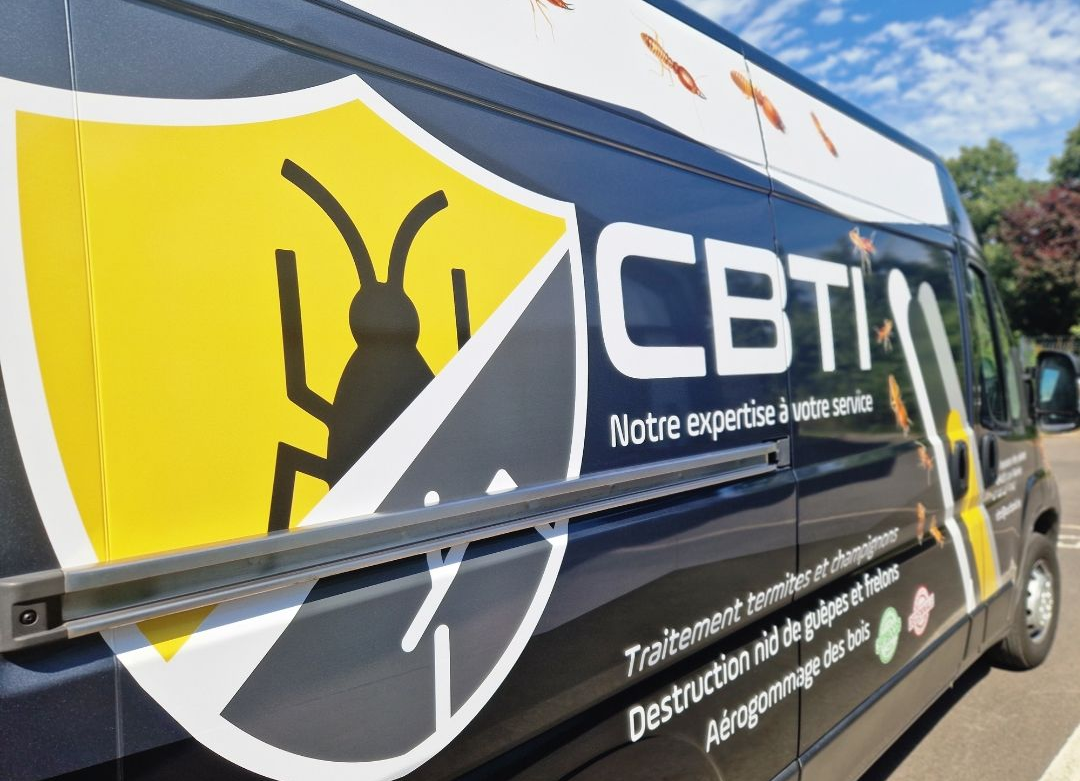 Camion de l'entreprise CBTI spécialisé dans le traitement des champignon lignivores et la mérule en Pays de la Loire 