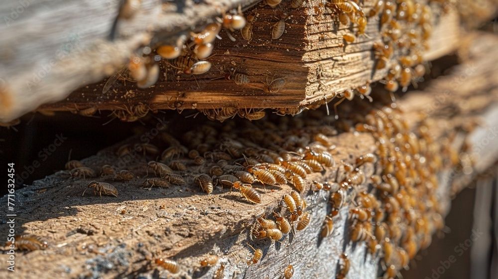 Bois avec beaucoup de termites