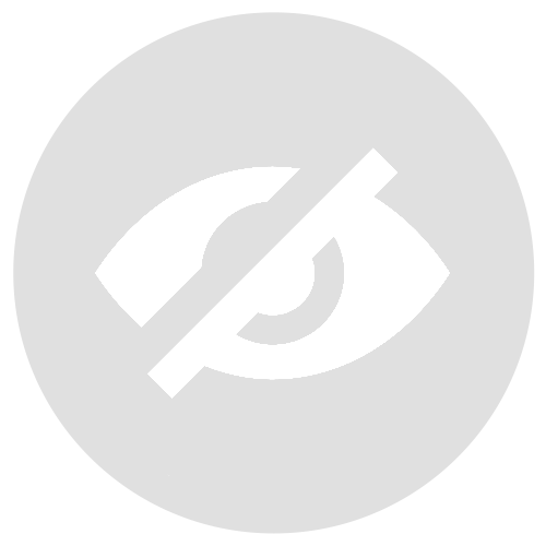 ein weißes Symbol eines Auges mit einem durchgekreuzten Kreis.