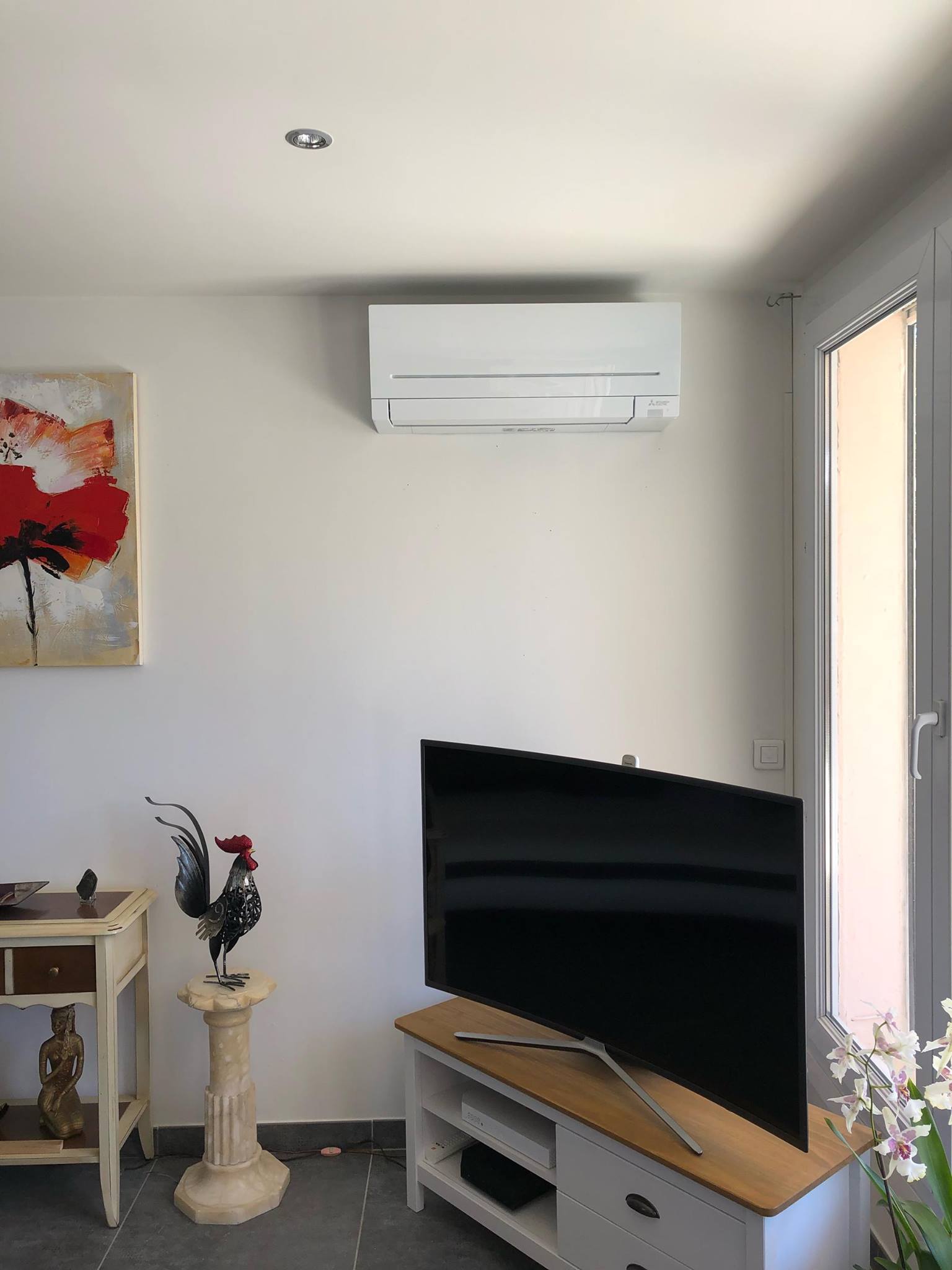 Casssette de climatisation dans un salon