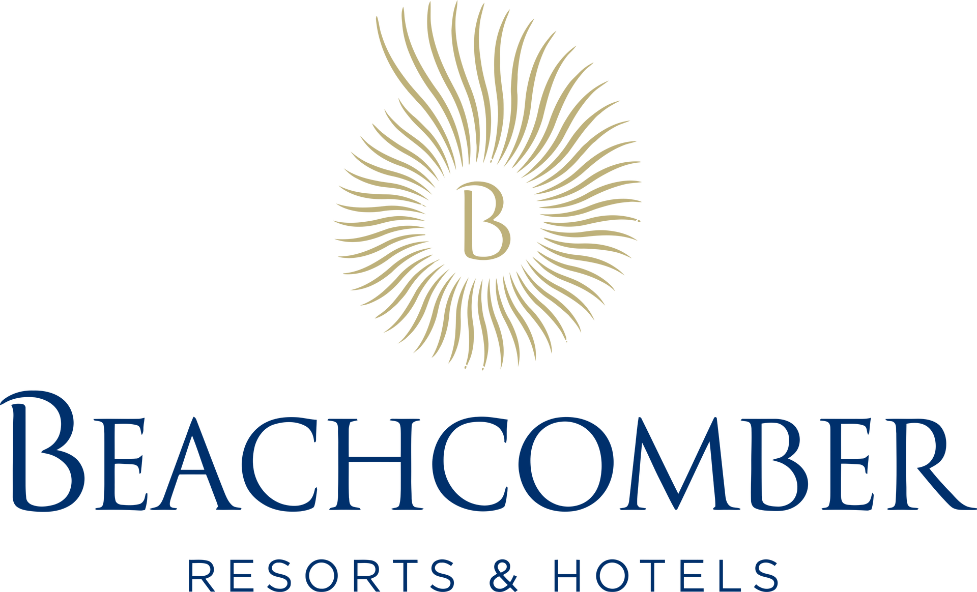 Logo de Beachcomber Resorts & Hotels avec un soleil doré et du texte bleu
