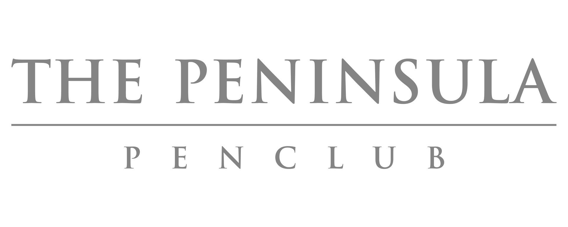 Logo du Peninsula Pen Club en caractères gris à empattements sur fond blanc