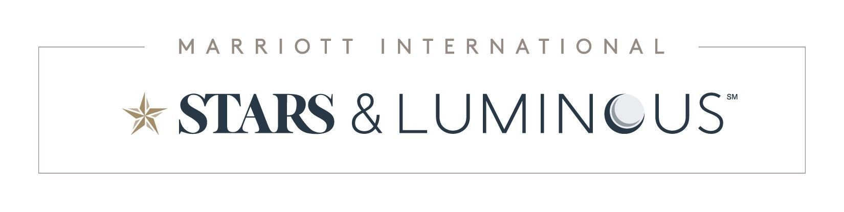 Logo Marriott International Stars & Luminus en noir et or sur fond clair