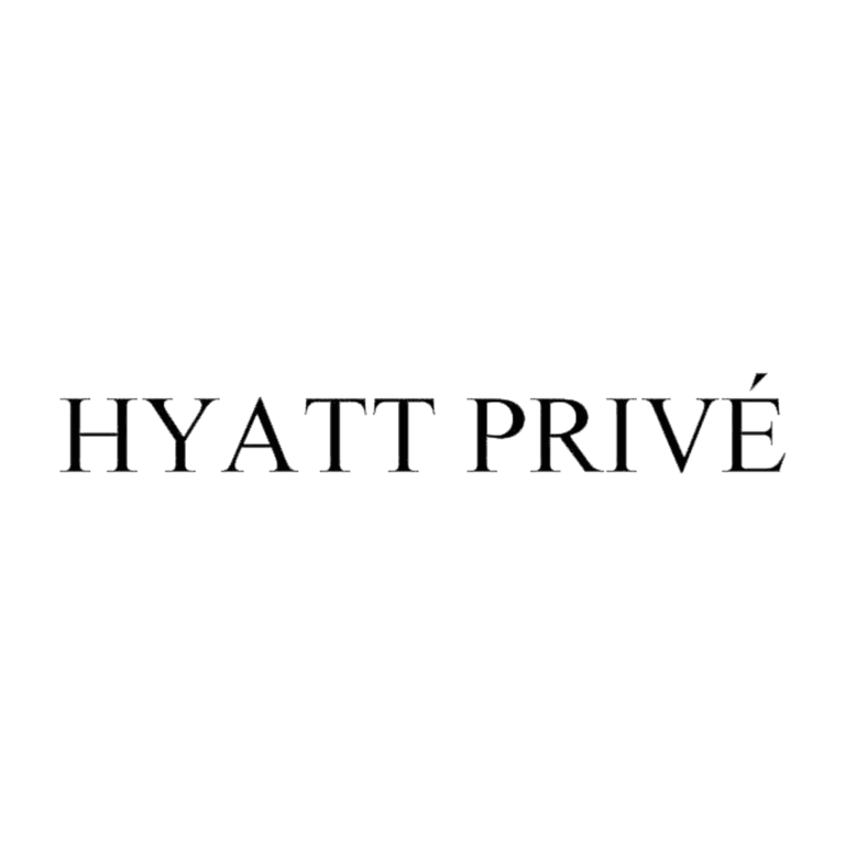 Logo HYATT PRIVÉ en caractères noirs à empattement sur fond blanc