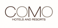 Logo de Como Hotels and Resorts en caractères bruns sur fond blanc