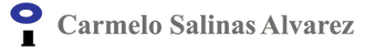 Logotipo con un icono azul y el texto “Carmelo Salinas Alvarez” en gris.