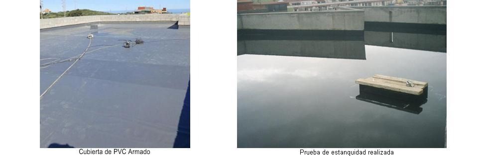 Una imagen de un techo y una imagen de un cuerpo de agua.