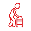 Icon Mann an der Gehschule