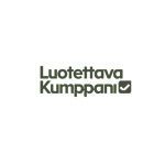 Luotettava Kumppani logo in black text with a small checkmark icon.