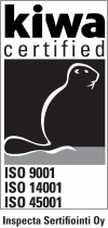 AMSEC-kumppanin logo, jossa on tummanharmaa pyöreä tunnus sanojen ”AMSEC-kumppani” yläpuolella