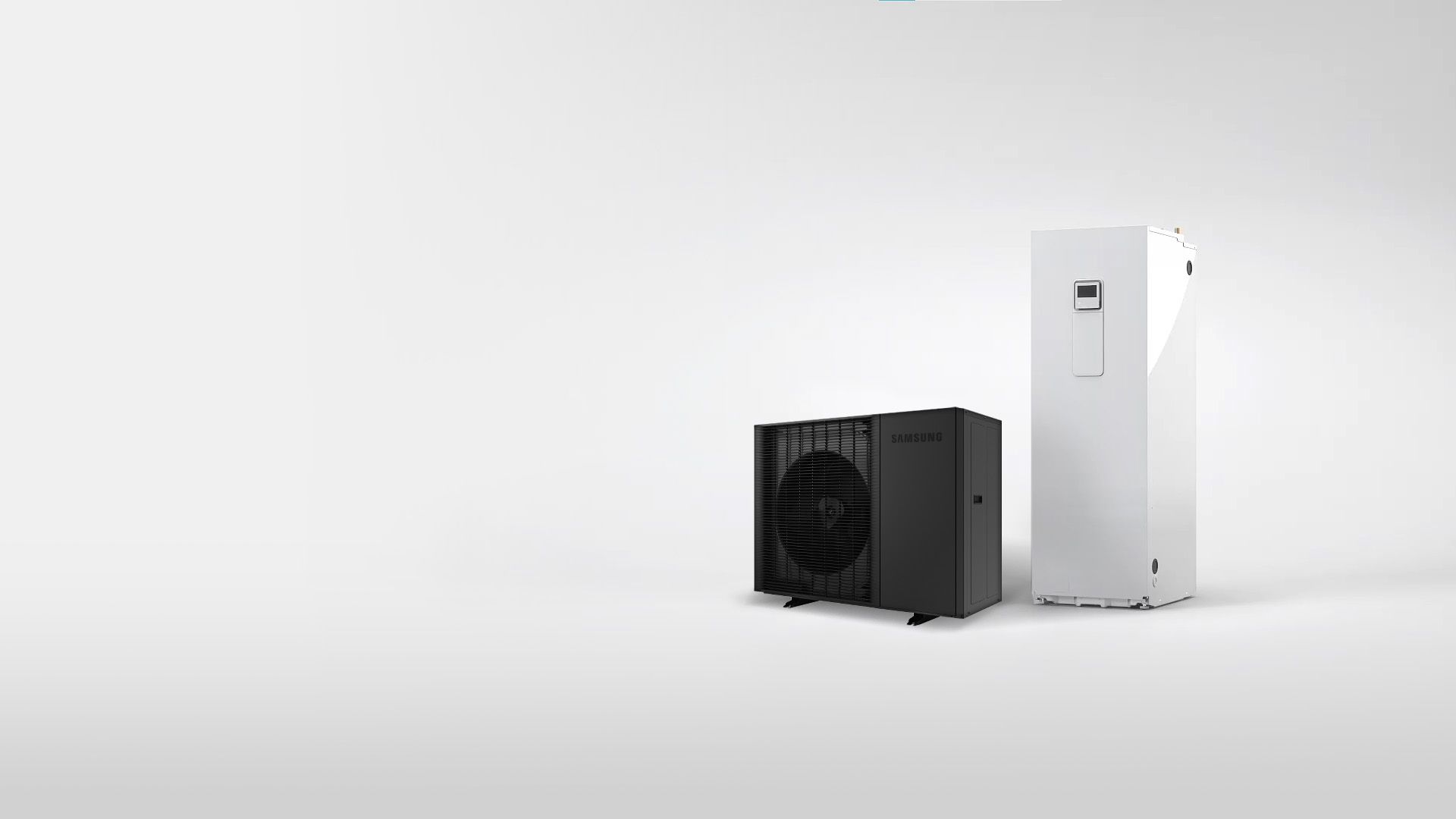 Ein Bild einer Wärmepumpe und ein Bild vom Inneren einer Wärmepumpe.