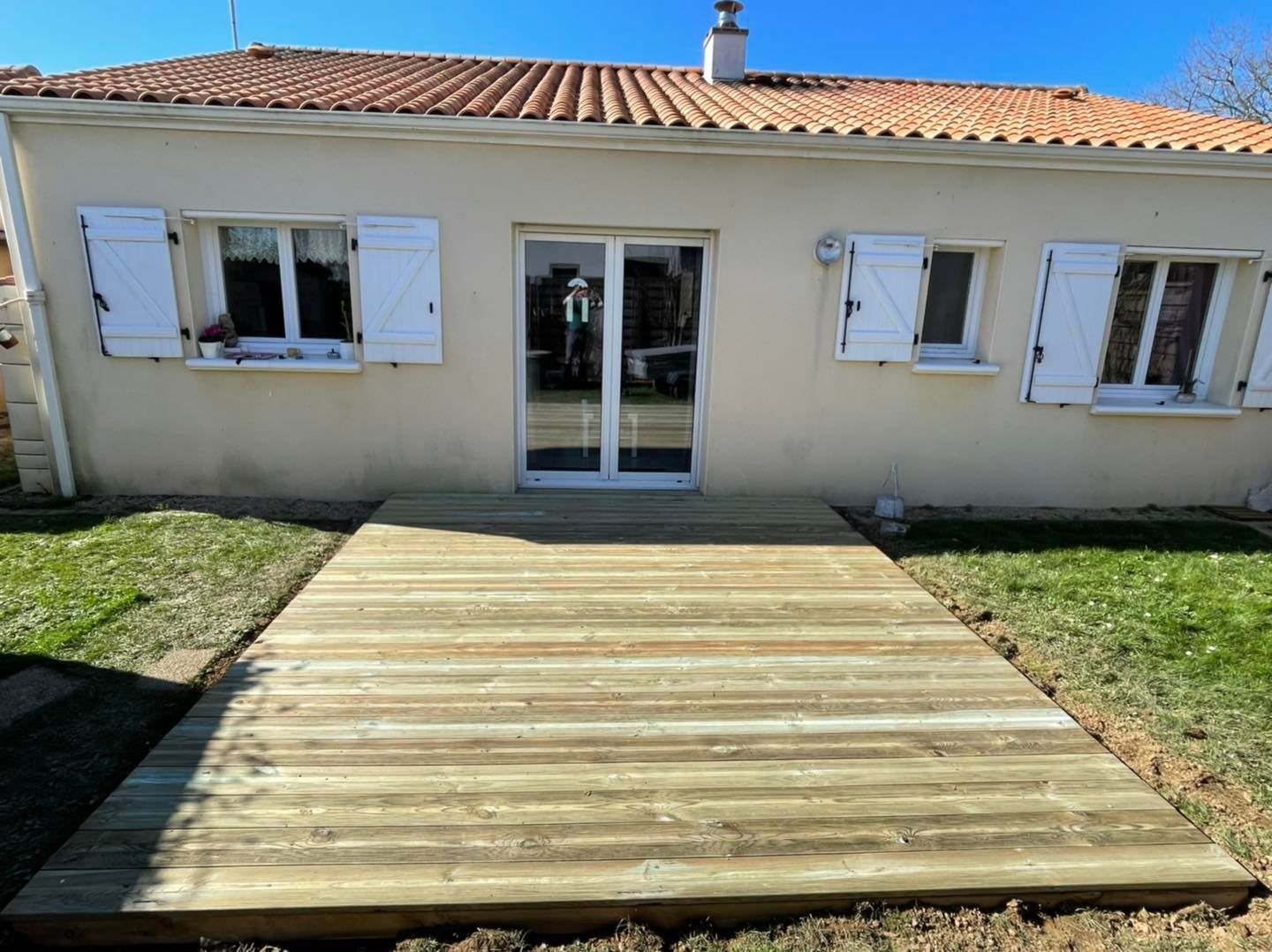 Création d'une terrasse en bois après