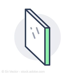 Rechteckige Glasplatte, grüne Seite, geneigte Perspektive, weißer Hintergrund.