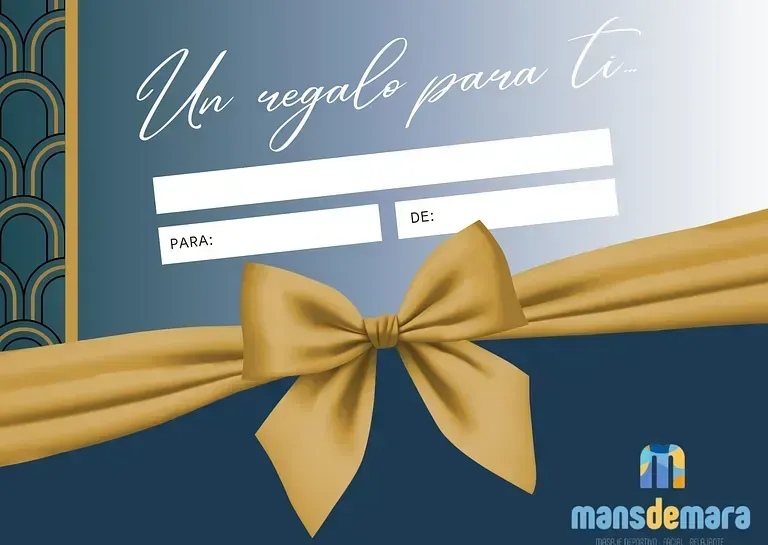 Un certificado de regalo con un lazo dorado.