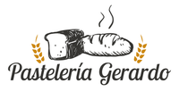 Un logotipo para una panadería con una hogaza de pan y espigas de trigo.