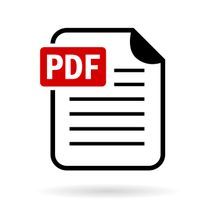 Icono de un documento PDF: un documento con líneas horizontales y un cuadro rojo etiquetado 